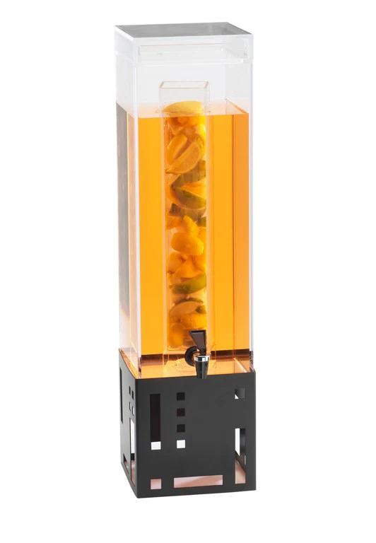 Cal Mil 1602-3INF-13 7-1/2 Inch Squared Beverage Dispenser with Infusion Chamber Stainless Steel
