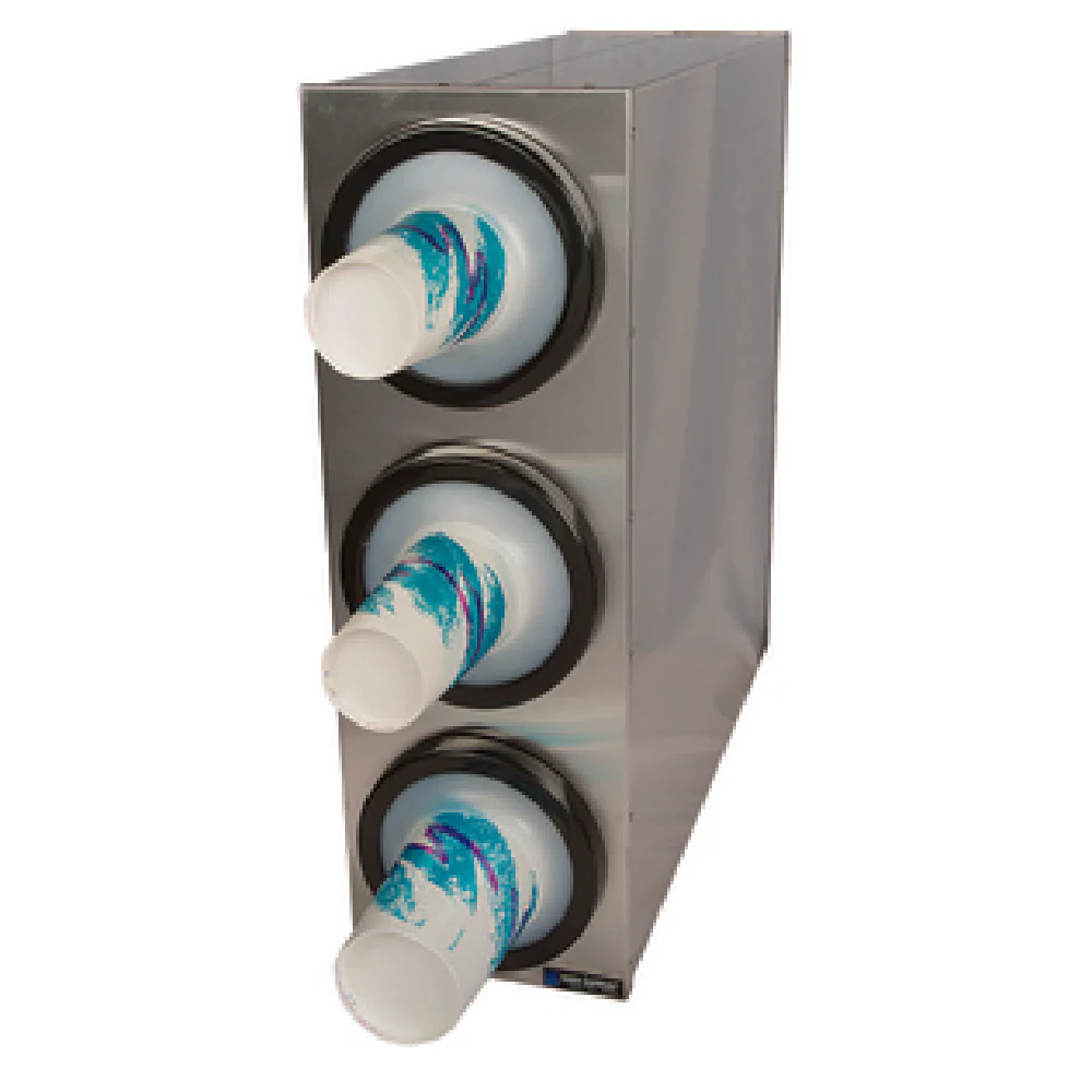 San Jamar C2803 24-3/8 Inch Cup Dispensers Stainless Steel - EZ-Fit Beverage System
