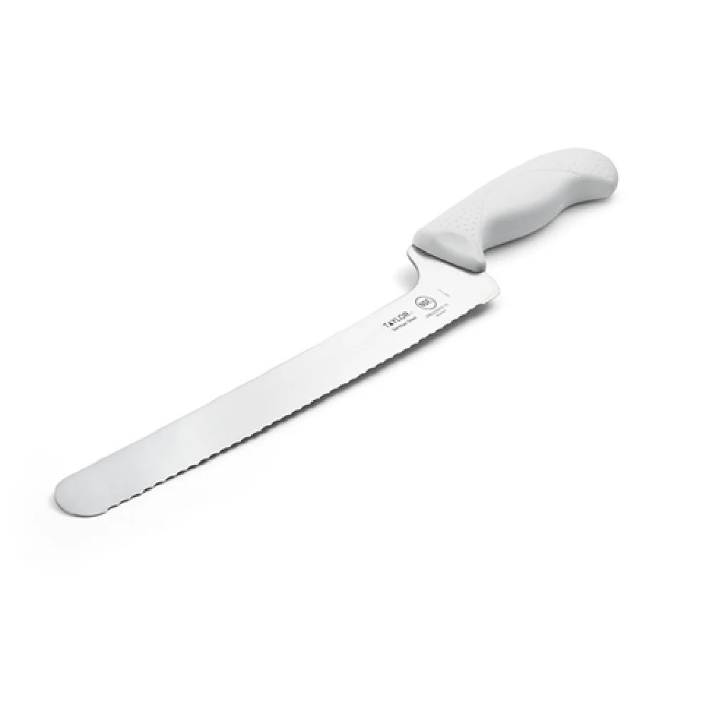 Taylor 5248369 10 Inch Blade 15-15/16 Inch Overall Bread Knife High Carbon Steel Non-Slip Handle White Taylor 5248369 10 Inch Blade 15-15/16 Inch Overall Bread Knife High Carbon Steel Non-Slip Handle White