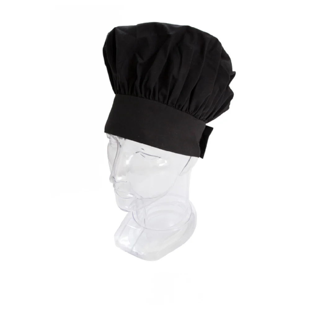 John Ritzenthaler Company RZCH3BK Chef Hat Traditional 13 Inch Adjustable Black Poly Cotton