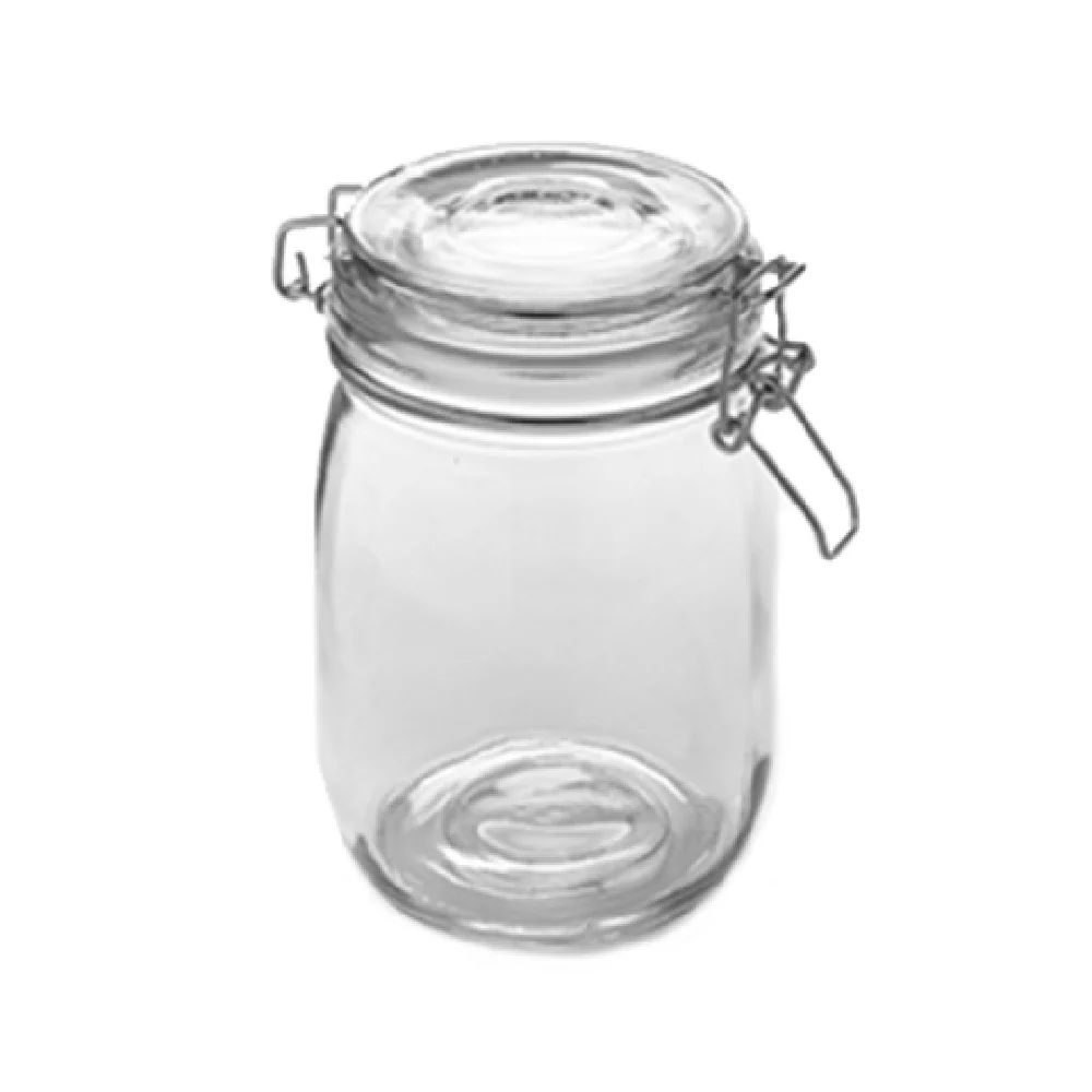 American Metalcraft HMJ6 35 Oz. Glass Storage Jar with Hinged Lid