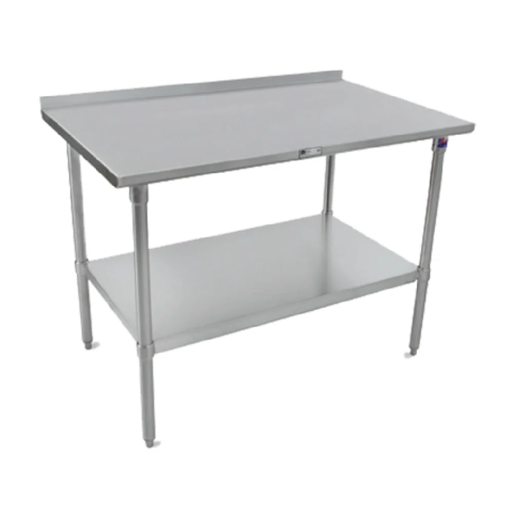 John Boos ST6R1.5-3684SSK 84 Inch Work Table 16 Gauge Stainless Steel Top with Stallion Safety Edge