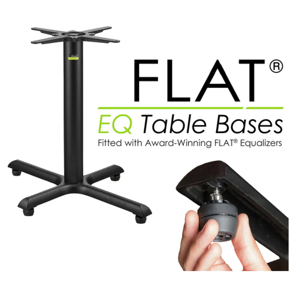 FLAT Tech CT2062 22 Inch Cross Base Dining Table Base Cast Iron with Equalizers
