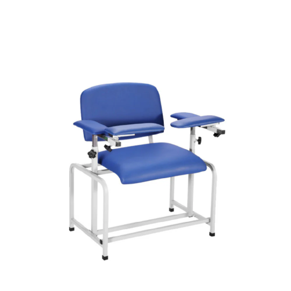 Alpine Industries ADI997-01-BLU-HD 35 Inch Padded Blood Drawing Chair Bariatric Blue Polyurethane
