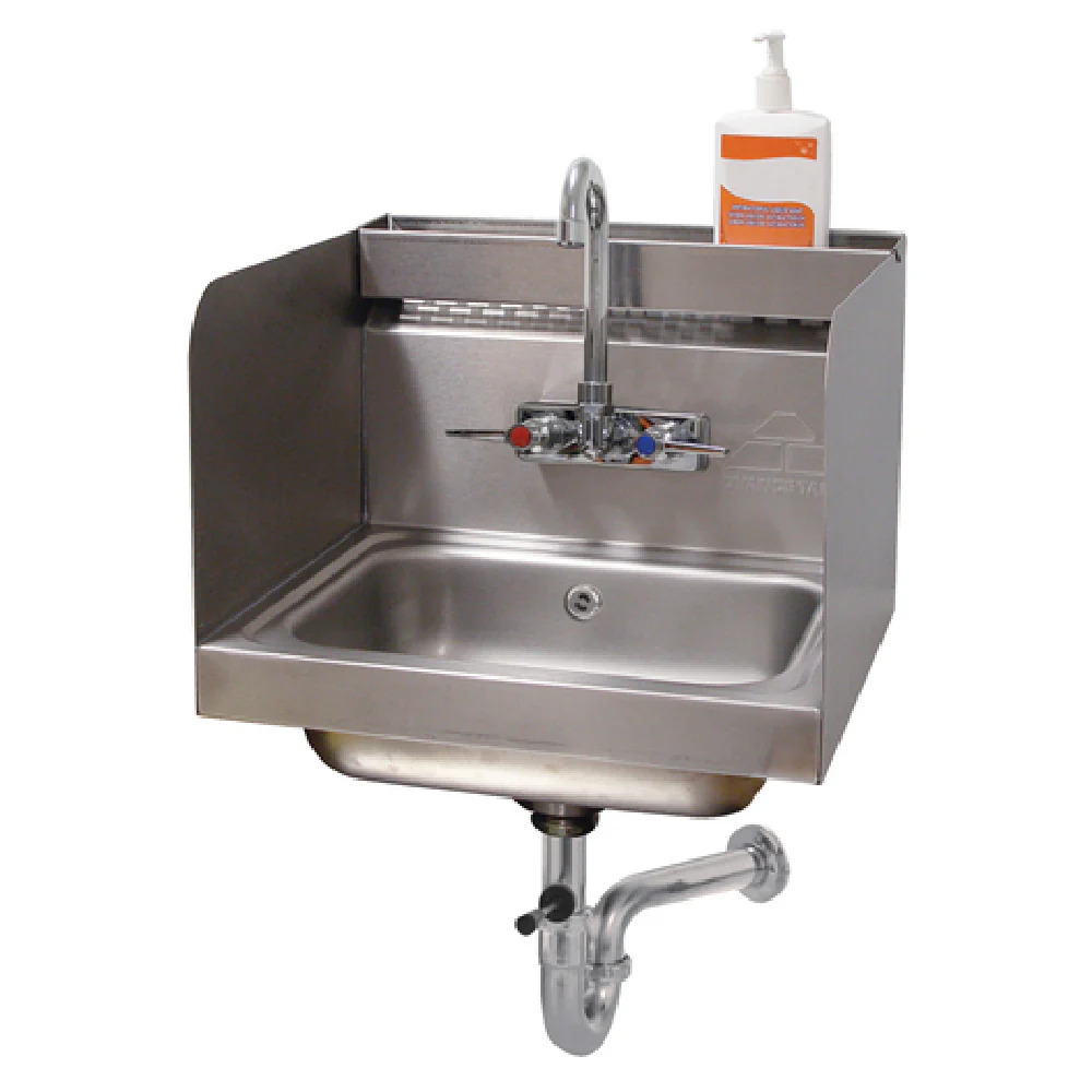 Advance Tabco 7-PS-76 14 Inch Hand Sink Wall Mounted 20 Gauge Stainless Steel with Utility Tray