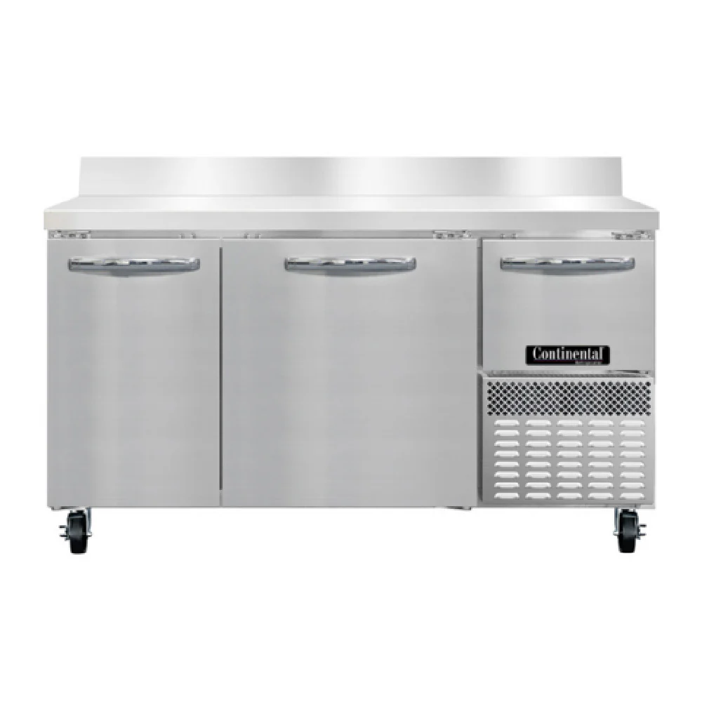 Continental Refrigerator RA60SNBS 60 Inch Refrigerated Counter Stainless Steel with 3 Sections