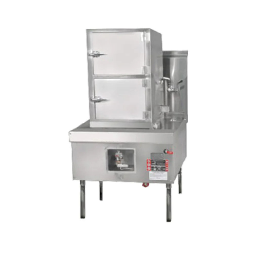 Town YF-STMR-SS 34 Inch Gas Steamer Range and Cabinet with 4 Pans 32 Burner