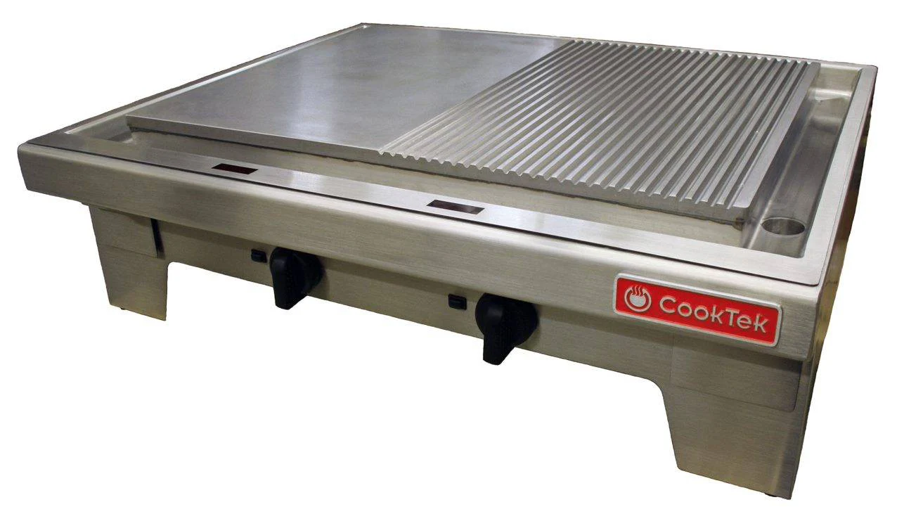Cooktek 680401 36 Inch Induction Plancha Electric Countertop Stainless Steel 2 Burners Cooktek 680401 36 Inch Induction Plancha Electric Countertop Stainless Steel 2 Burners