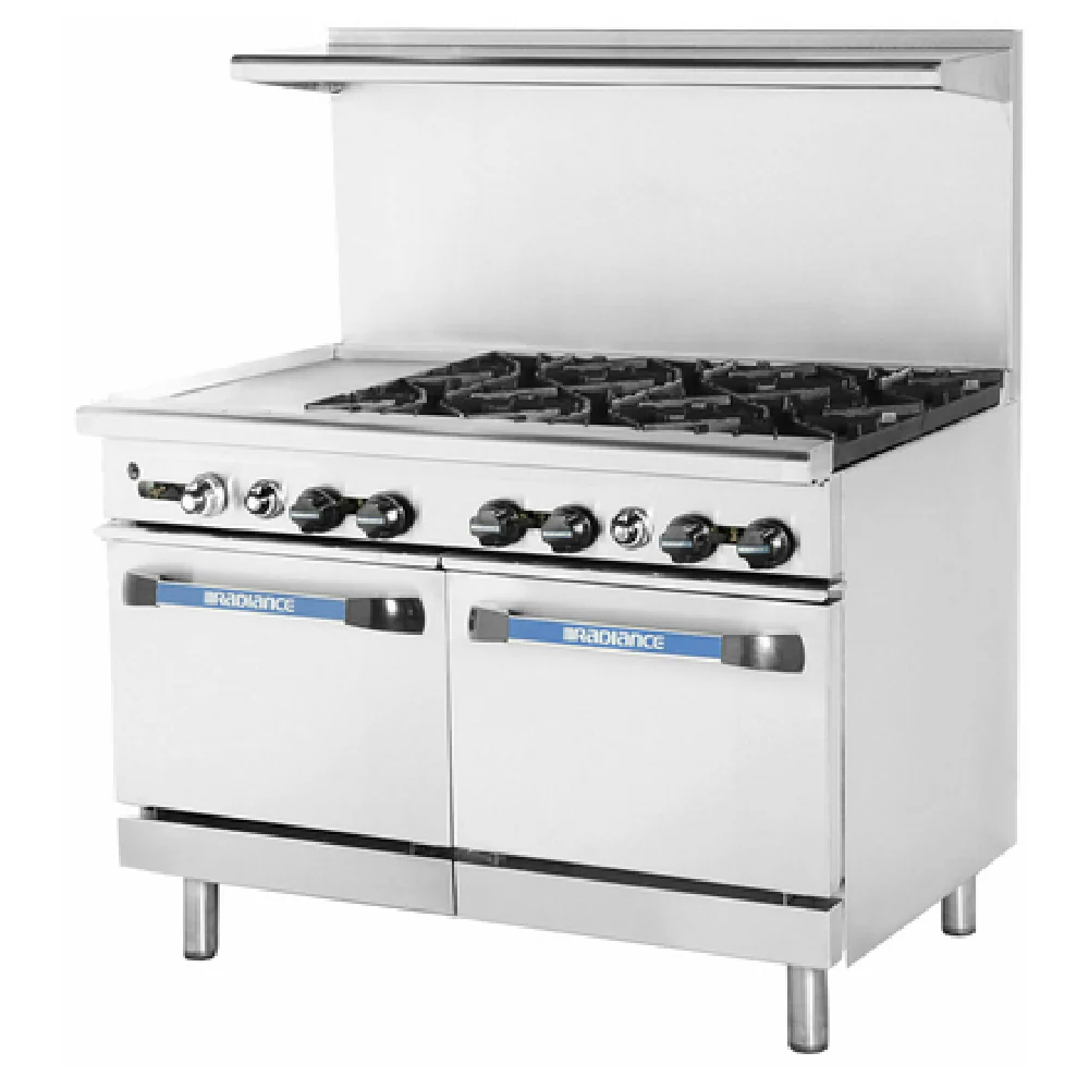 Turbo Air TARG-12G6B_LP 48 Inch Gas Range with 6 Burners and 12 Inch Griddle