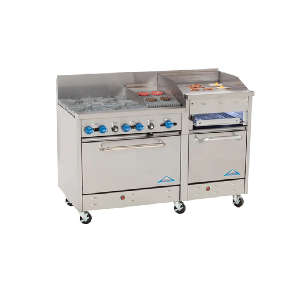 Comstock-Castle F33018-1RB-24B 60 Inch Gas Range with Griddle and Ovens 240000 BTU