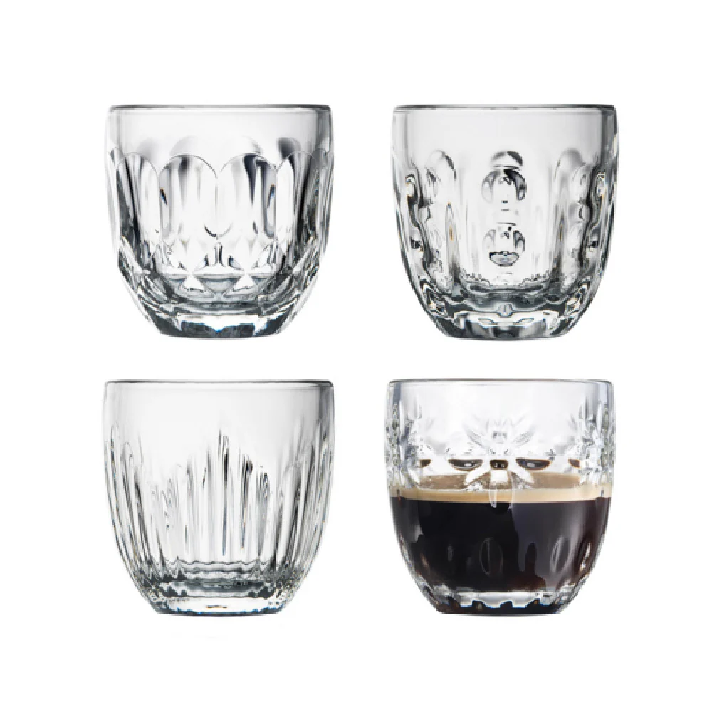 La Rochere North America 638001 2.4 Inch Clear Espresso Cup Durable to Dishwasher Safe 4 Packs