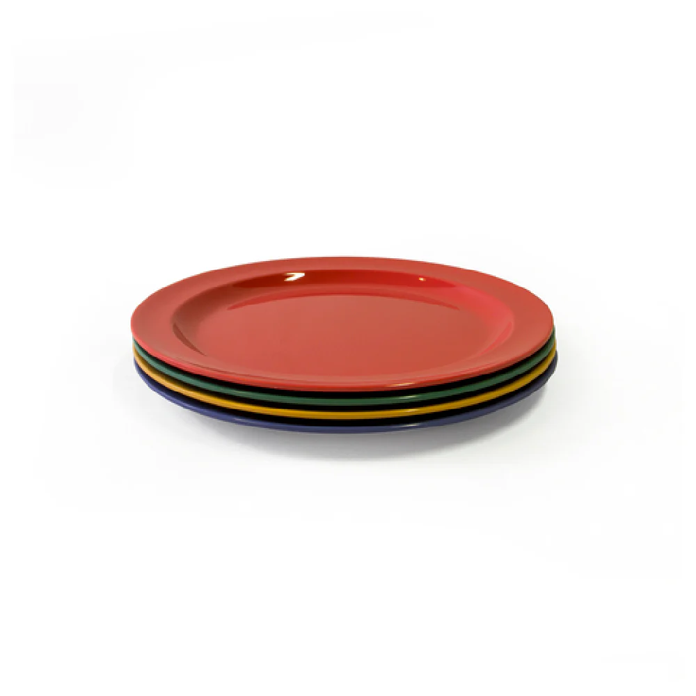 GET Enterprises B91PL-MIX 9 Inch Round Plate Plastic Break Chip Stain Scratch Resistant Assorted Colors 12 Packs