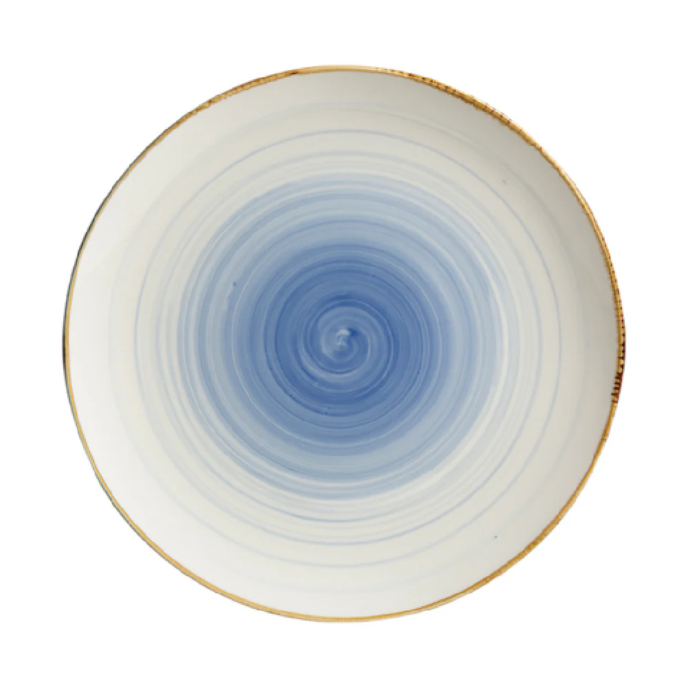 Cameo China RWTW210-101N 10-1/4 Inch Rainbow Plate Coupe Ceramic White and Blue