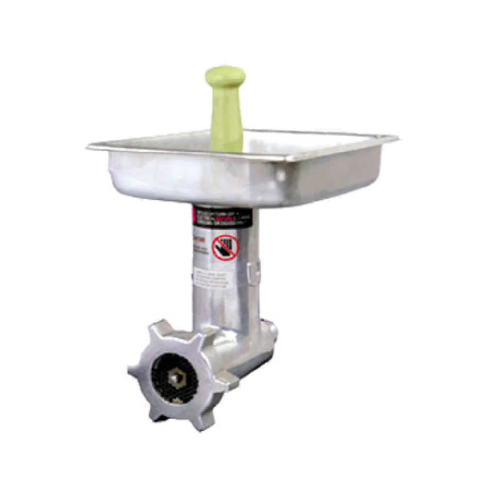 Univex ALMFC12 10 Inch Meat and Food Grinder Attachment Aluminum with Stainless Steel Pan