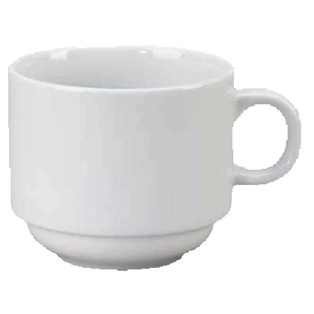 Vertex China AL-1S 8 Oz Cup With Handle Stackable Porcelain Bright White