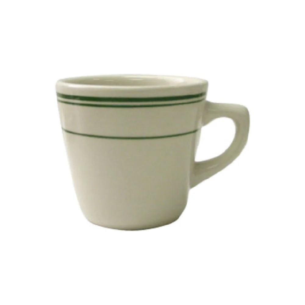 International Tableware VE-1 7 Oz Cup Tall Round with Handle Ceramic American White