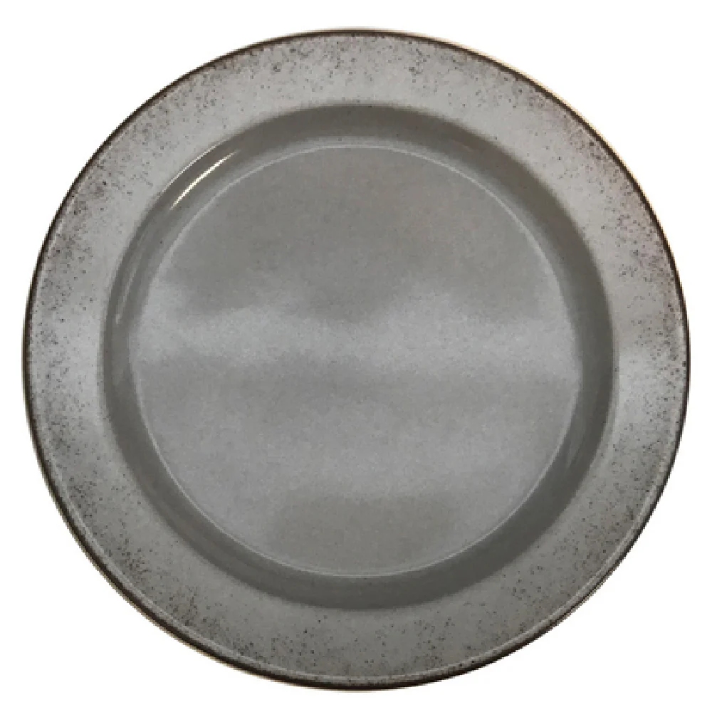 BauscherHepp 110023-700460 9 Inch Dia Flat Rimmed Plate Porcelain with Natural Gray Decor BauscherHepp 110023-700460 9 Inch Dia Flat Rimmed Plate Porcelain with Natural Gray Decor