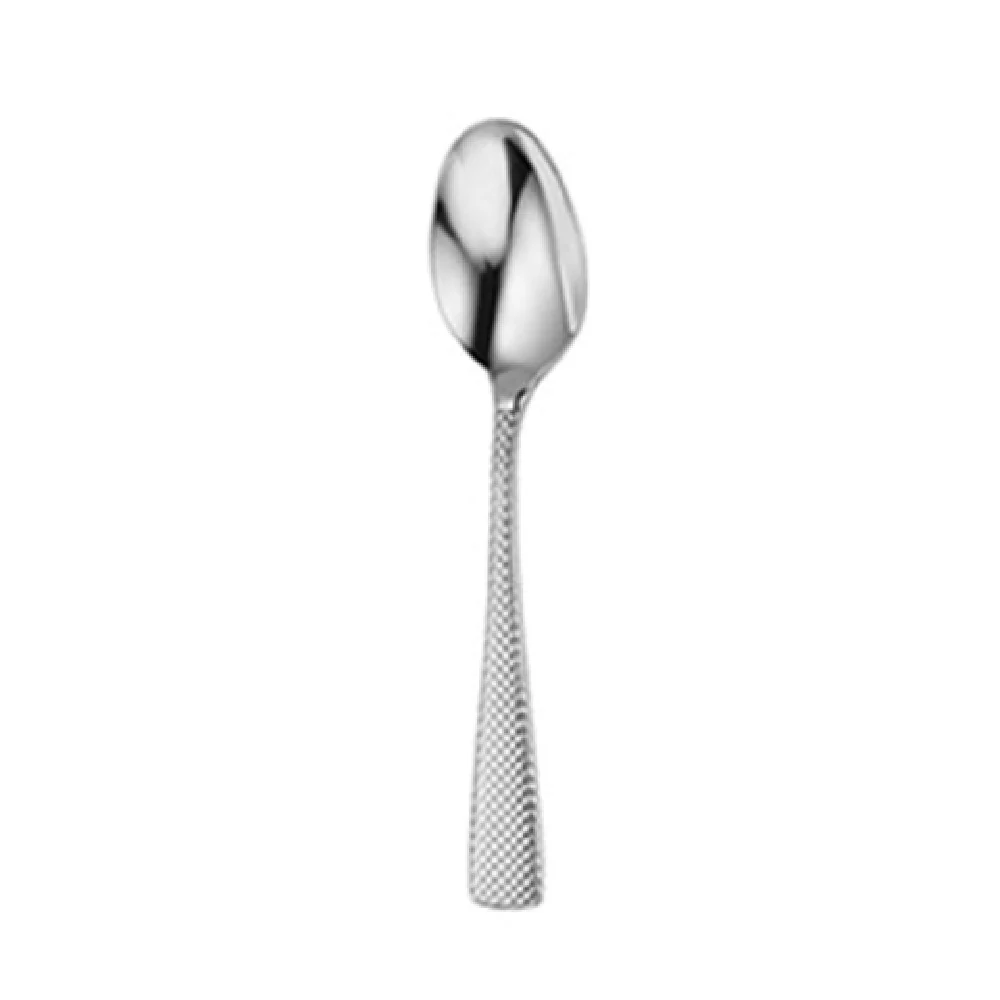 1880 Hospitality T057SDEF 7 Inch Dessert Spoon Oval Bowl with Textured Handle 18/10 Stainless Steel Jade Finish