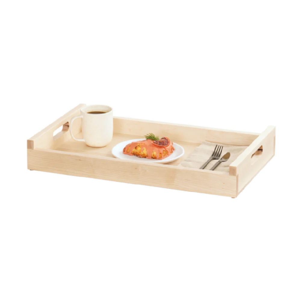 Cal-Mil 3454-1220-71 23 Inch Blonde Roomservice Tray With Handle Cutouts Wood Cal-Mil 3454-1220-71 23 Inch Blonde Roomservice Tray With Handle Cutouts Wood