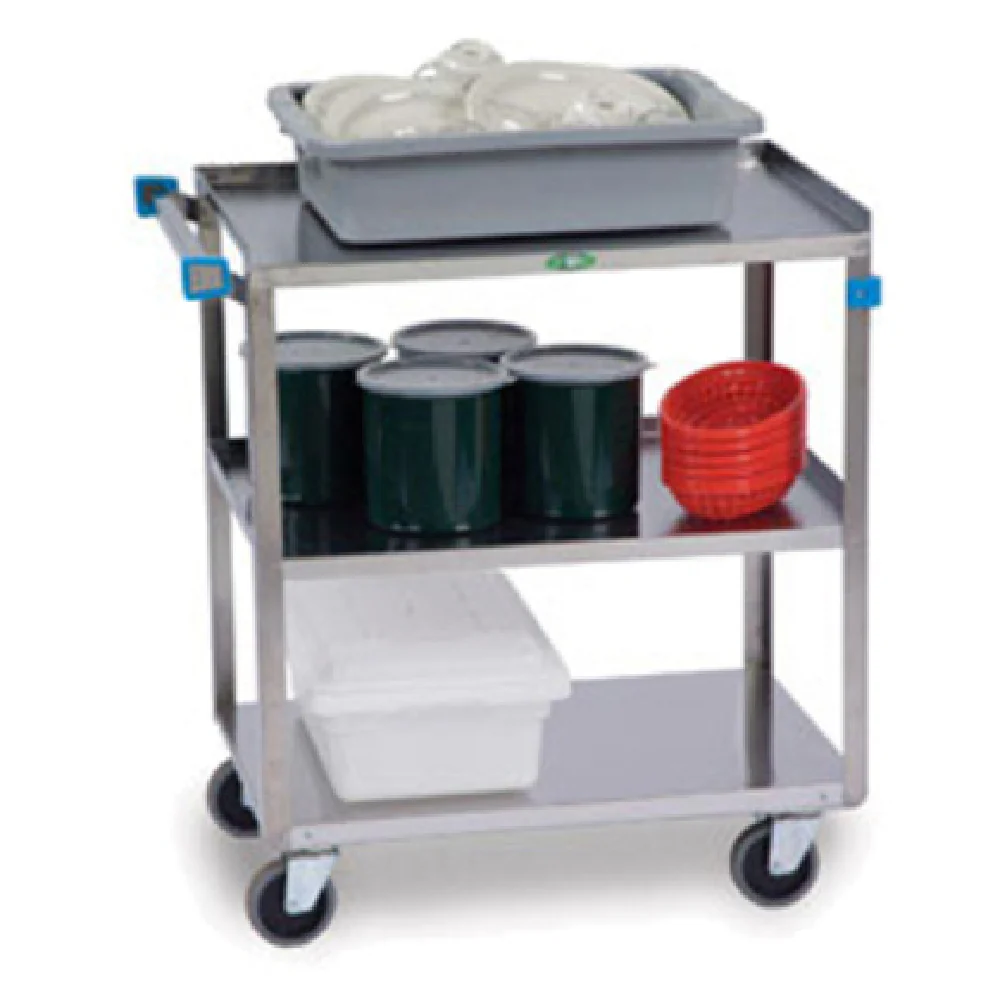 Lakeside 422 31 Inch Utility Cart 3-tier Stainless Steel Open Base Bumpers