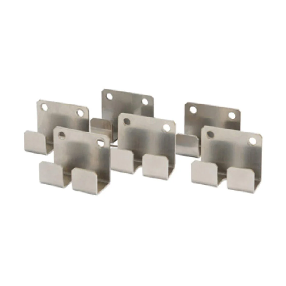 1880 Hospitality FWMB6SS 1.5 Inch Wall Mounting Hooks for Wire Grid Stainless Steel - 6 Packs