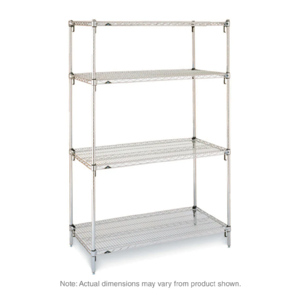 Metro A476C 72 Inch Super Adjustable Shelving Unit with 4 Wire Shelves Chrome Finish
