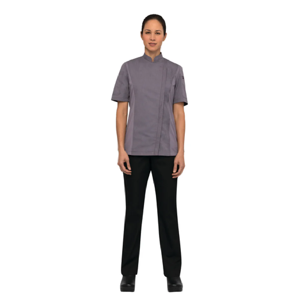 Chef Works BCWSZ006PUR2XL Women's Chef Coat 2XL Short Sleeve Purple