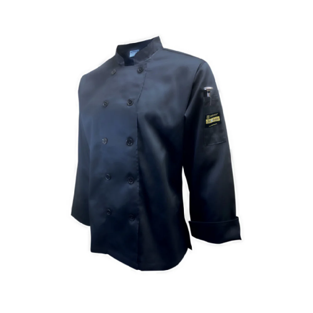 Thunder Group CJ406BKS Jacket Tapered Women's Chef Long Sleeve Black