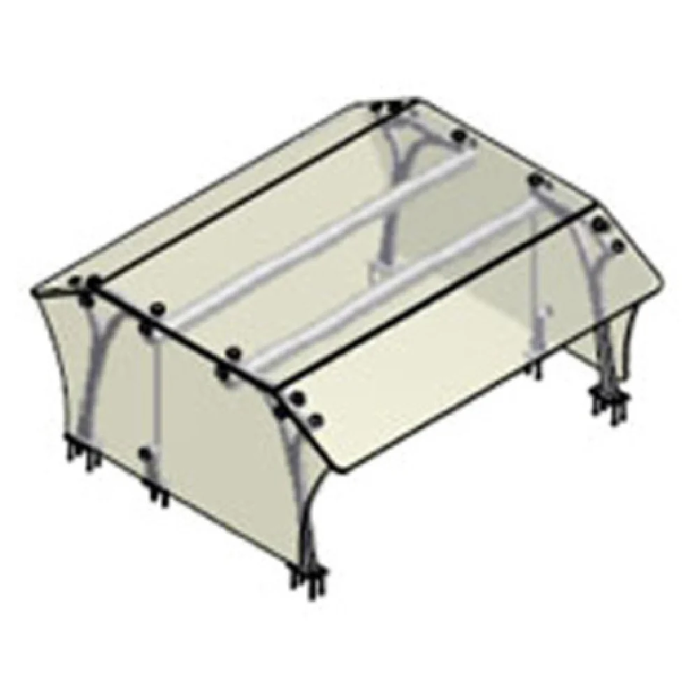 Atlas Metal VGG7-DS-EP-LT-2 35-1/4 Inch Double-sided Sneeze Guard with Top Shelf Atlas Metal VGG7-DS-EP-LT-2 35-1/4 Inch Double-sided Sneeze Guard with Top Shelf