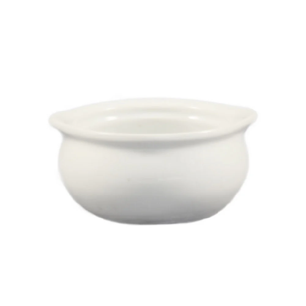 CAC China OC-12-P 12 Oz Porcelain Round Onion Soup Crock 5 Inch Diameter