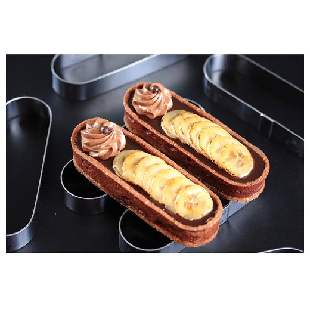 Matfer 371152 5-1/6 Inch Oval Tart Mold Stainless Steel with 4 Packs Matfer 371152 5-1/6 Inch Oval Tart Mold Stainless Steel with 4 Packs