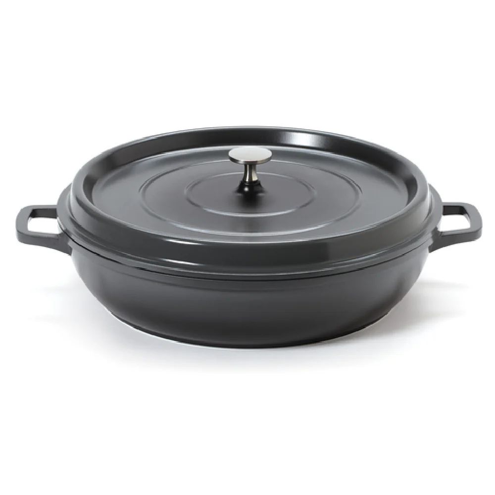 GET Enterprises CA-008-GR/BK/CC 4 Quart Braiser Pan Round with Lid Aluminum