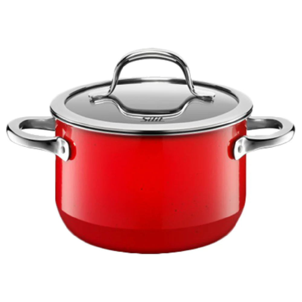 BauscherHepp 21.0229.7055 2.11 Qt Round Casserole with Glass Lid Reds Steel
