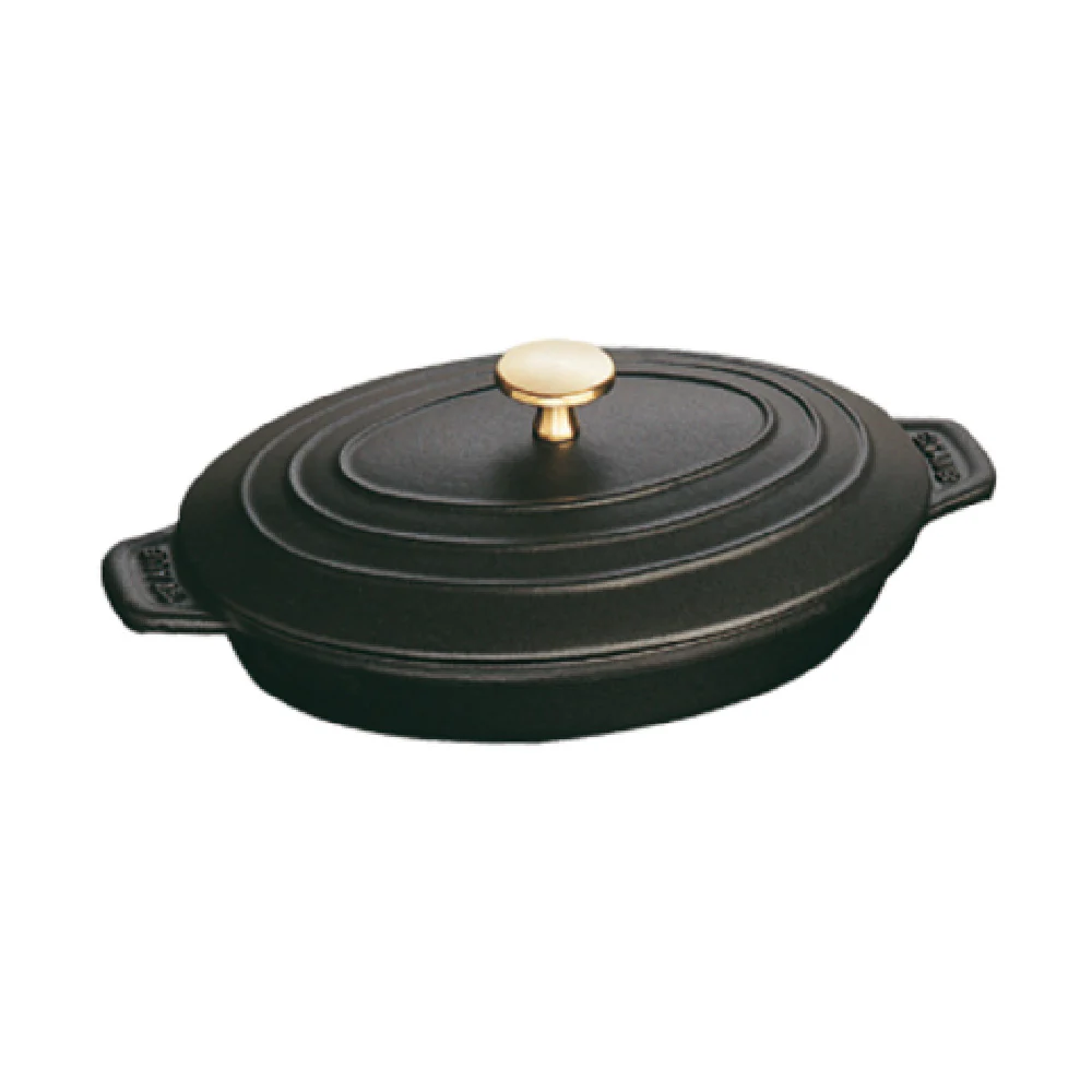 Zwilling 1332325 1 Qt Oval Hot Plate with Lid Cast Iron Dishwasher Safe