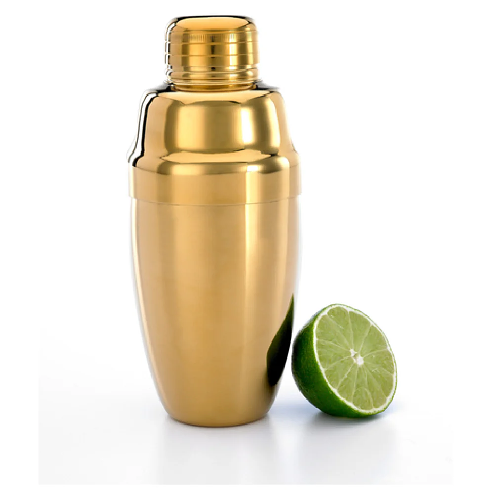 Mercer Culinary M37038GD 17 Oz Gold-plated 3-piece Cocktail Shaker Heavy Duty Stainless Steel
