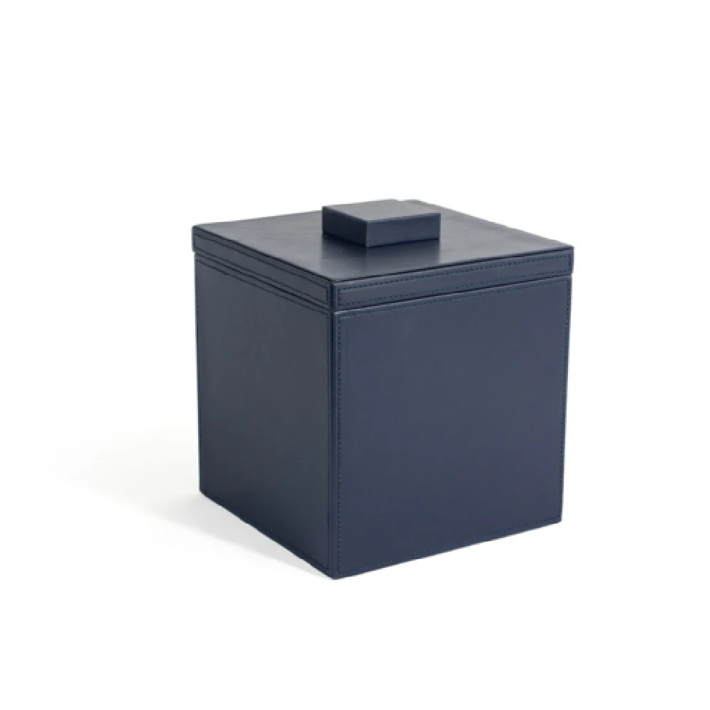 FOH RIB001BLL11 3.5qt Square London Ice Bucket Navy With Navy Lid Includes One RIB001BLL11-BTM 3.5qt Square Ice Bucket Base Navy