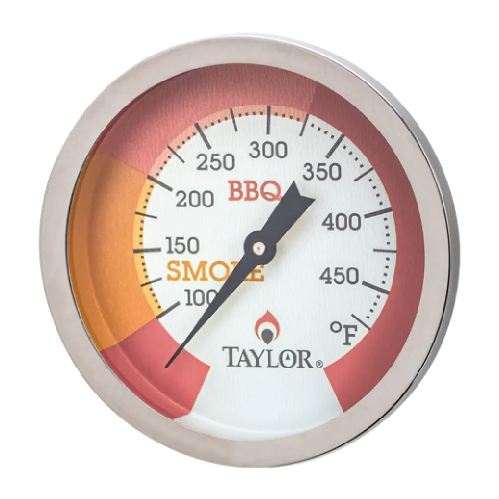Taylor 814GW Dial Type Smoker Thermometer 100° to 475°F Stainless Steel Taylor 814GW Dial Type Smoker Thermometer 100° to 475°F Stainless Steel