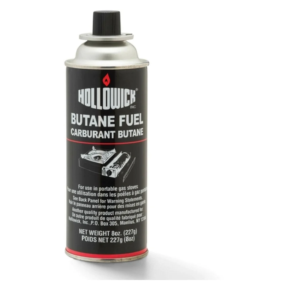 Hollowick BF008 8 Oz Butane Fuel UL Gas Core Butane Heavy-Duty Metal Canister