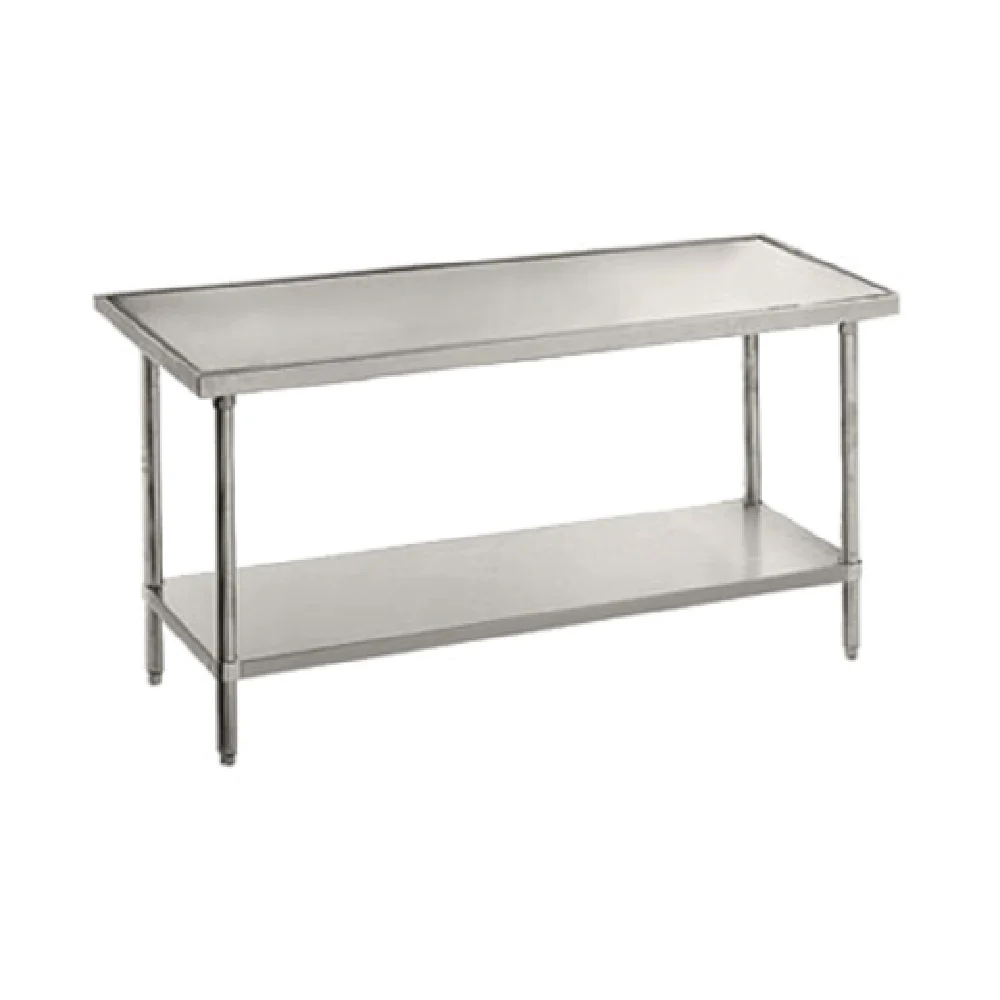 Advance Tabco VLG-4810 120 Inch Work Table 14 Gauge Stainless Steel Top with Non Drip Edge