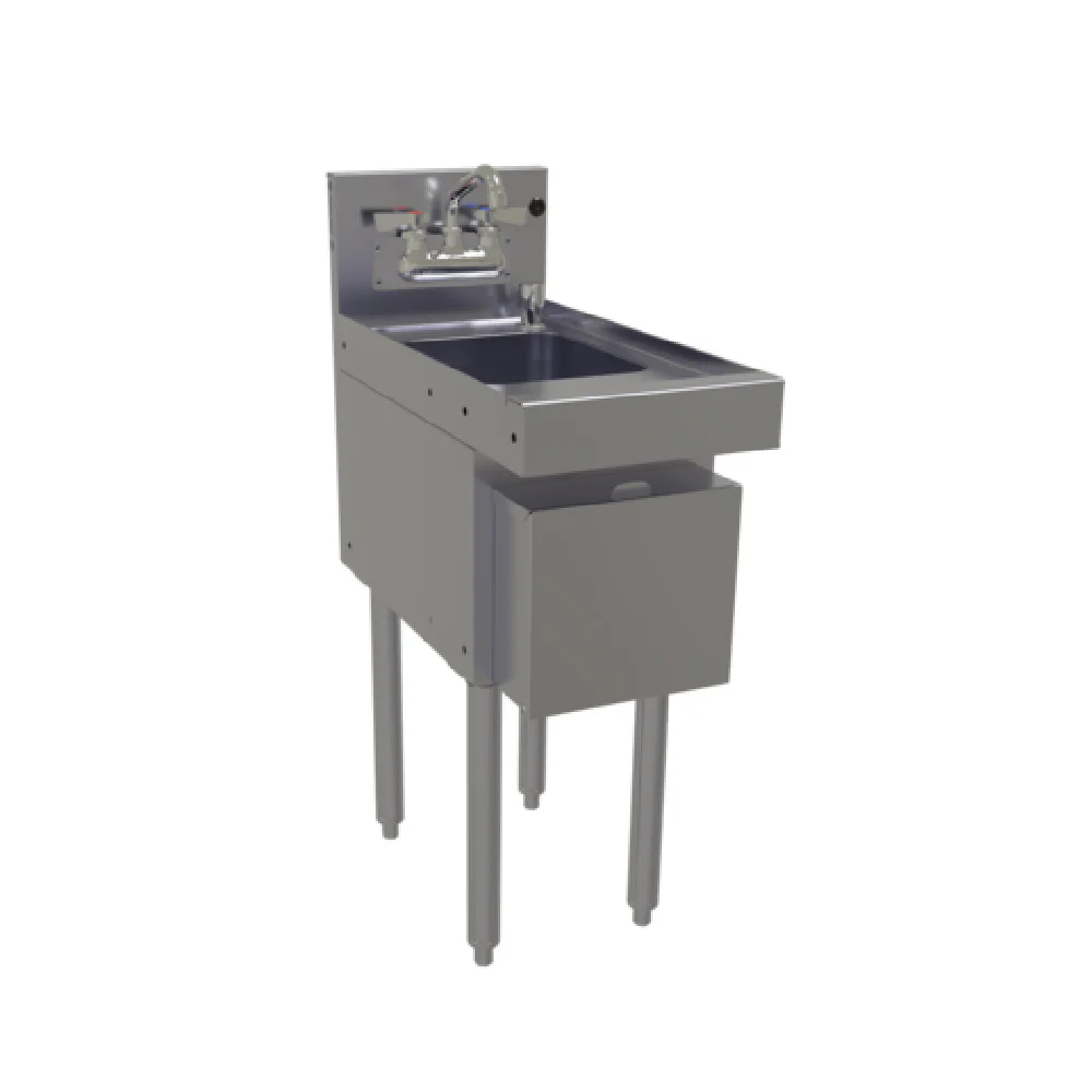 Glastender HSB-12-AD 12 Inch Underbar Hand Sink Unit Free Standing Stainless Steel with Dispensers Glastender HSB-12-AD 12 Inch Underbar Hand Sink Unit Free Standing Stainless Steel with Dispensers