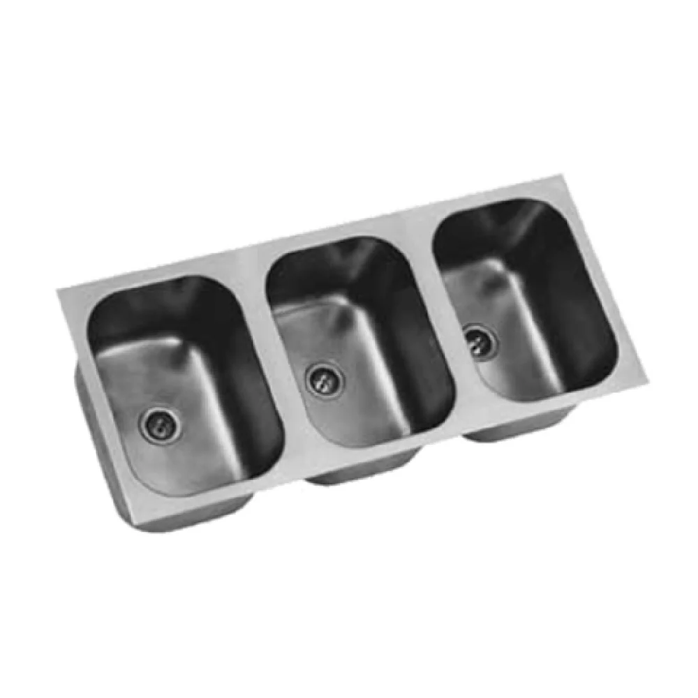 Eagle FDI-24-24-13.5-3 24 Inch Weld-In Sink with Three Compartments 18 Gauge Stainless Steel