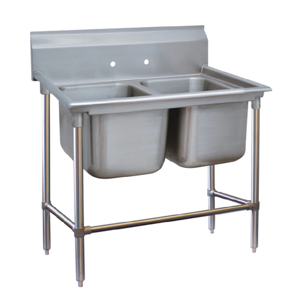Advance Tabco 94-42-48 62 Inch 14 Gauge Stainless Steel Regaline Sink with 2 Compartment