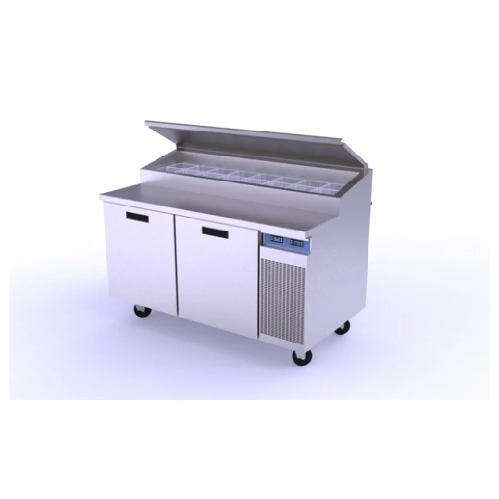 Randell 8260N-290 60 Inch Refrigerated Raised Rail Prep Table 14.67 cu ft Randell 8260N-290 60 Inch Refrigerated Raised Rail Prep Table 14.67 cu ft