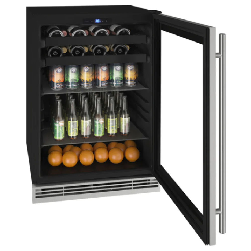 U-Line Corporation UHBV124-SG01A 24 Inch Undercounter Refrigerator Convection Cooling Black and Stainless Steel U-Line Corporation UHBV124-SG01A 24 Inch Undercounter Refrigerator Convection Cooling Black and Stainless Steel