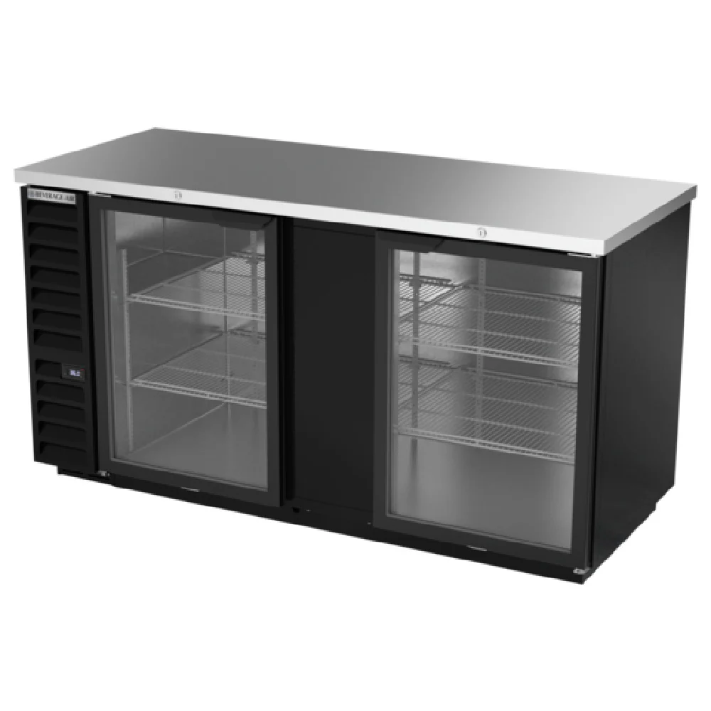 Beverage Air BB68HC-1-FG-B 69 Inch Refrigerated Back Bar Cabinet Two-section