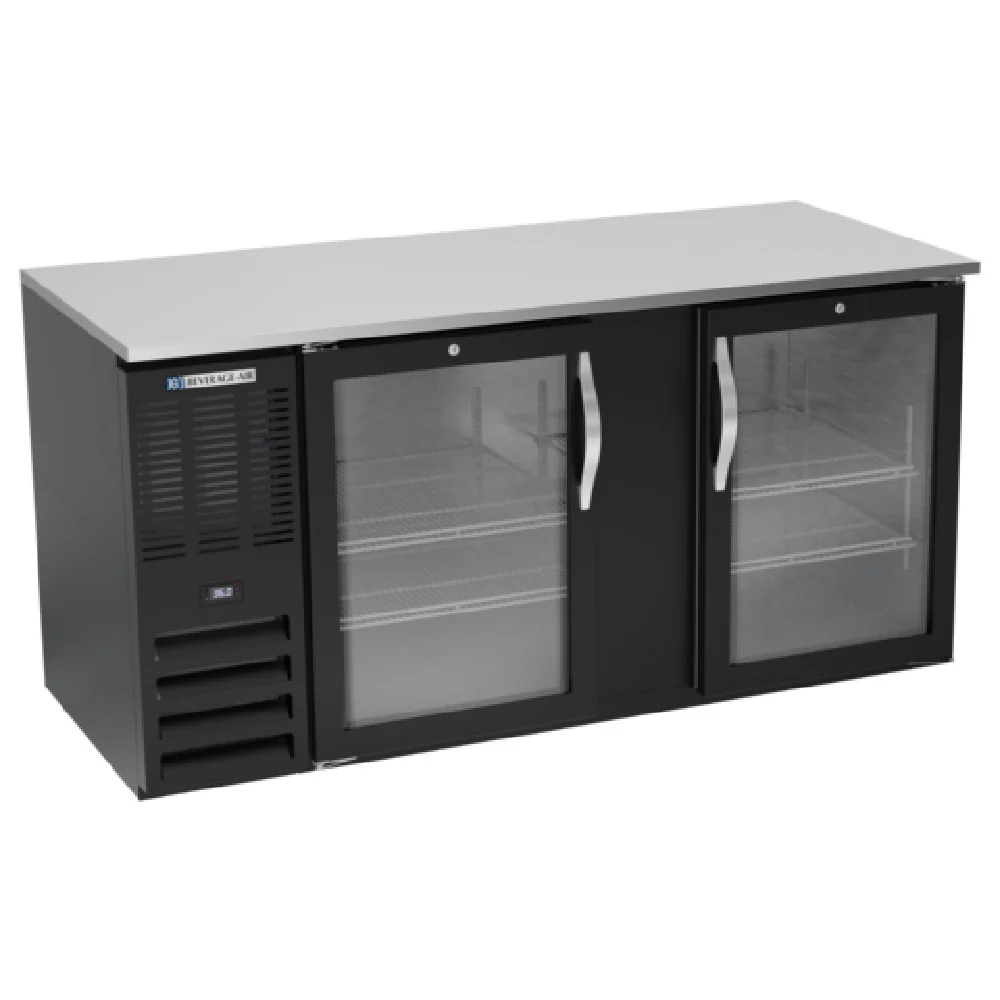 Beverage Air BB68HC-1-FG-B 69 Inch Refrigerated Back Bar Cabinet Two-section Beverage Air BB68HC-1-FG-B 69 Inch Refrigerated Back Bar Cabinet Two-section