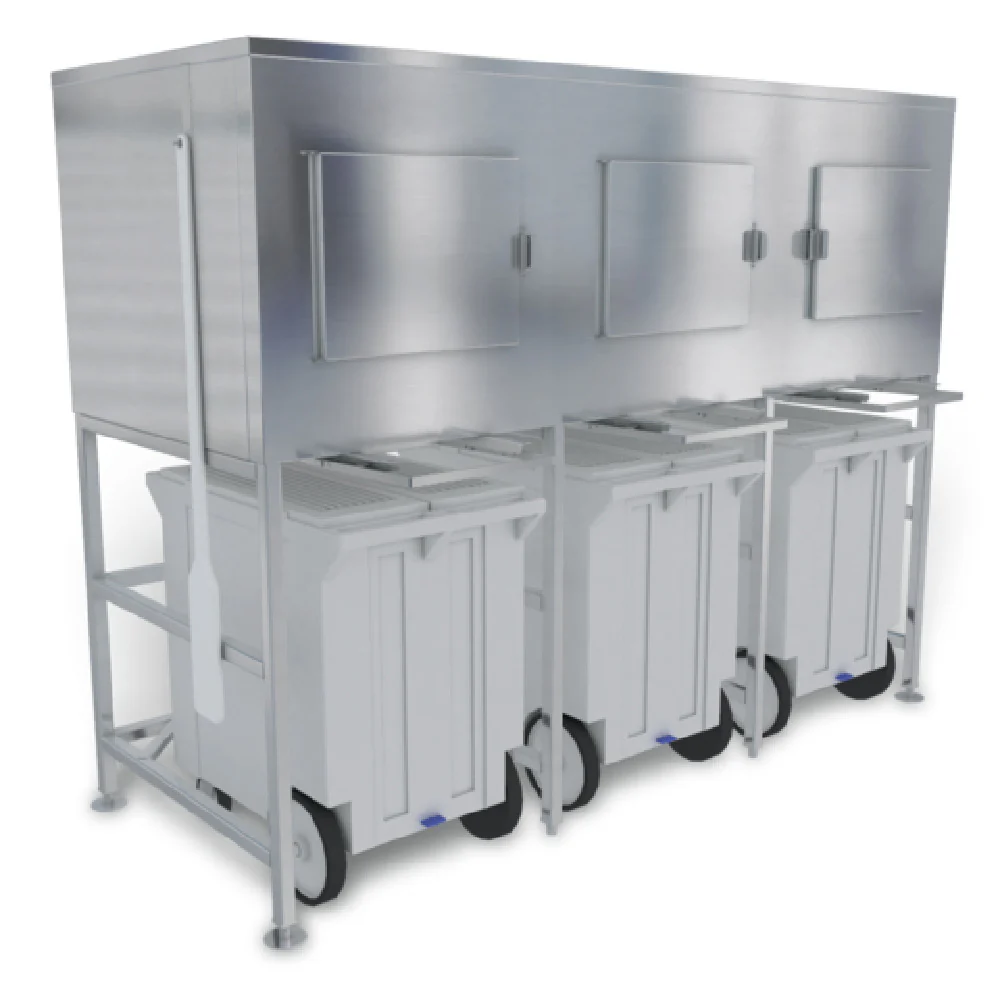 Kloppenberg SPS-3-G 90 Inch Ice Bin with 2400 lb Capacity and Carts Kloppenberg SPS-3-G 90 Inch Ice Bin with 2400 lb Capacity and Carts
