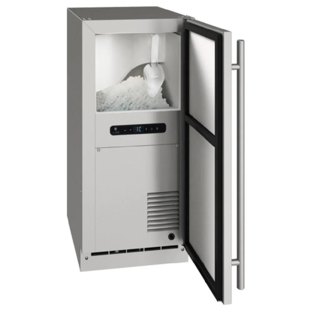 U-Line Corporation UONP115-SS01B Outdoor Collection Air-Cooled Nugget Ice Maker with Bin 90 Lb/Day