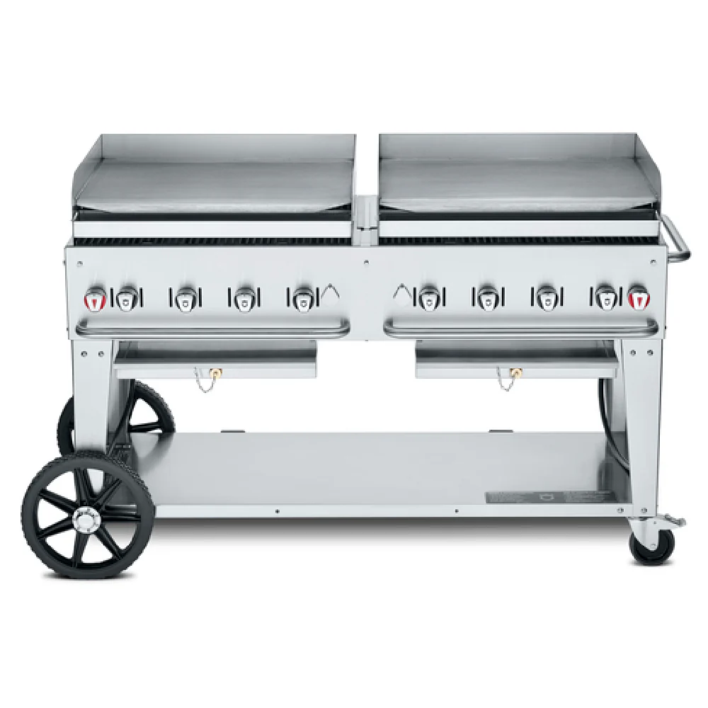 Crown Verity CV-MG-60NG 69 Inch Outdoor Griddle Mobile Gas 8 Burners 129000 BTU