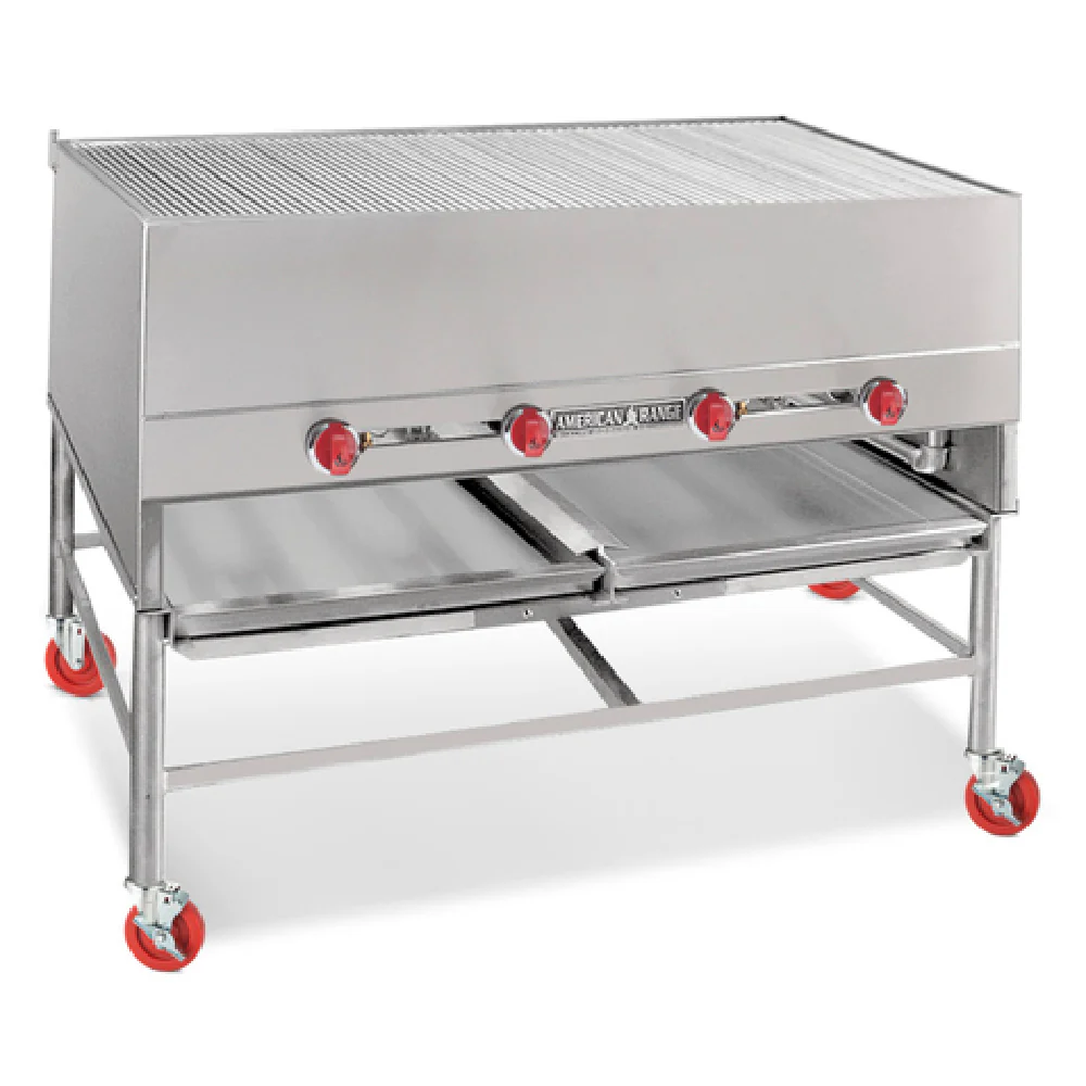 American Range AHS-6027_NAT 60 Inch Horizontal Chicken Broiler Gas Countertop 5 Burners 200000 BTU